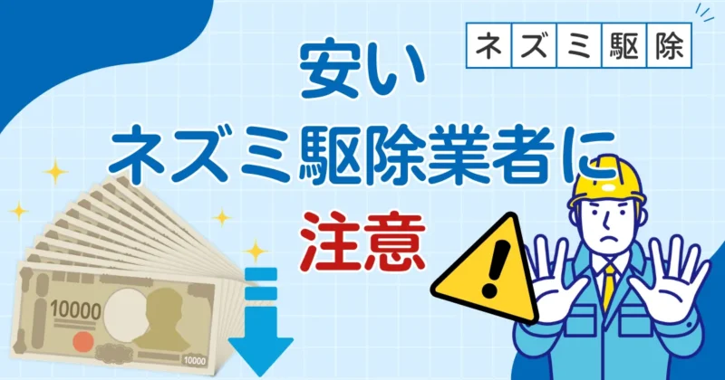 安すぎるネズミ駆除業者に注意した方がよいのはなぜ？