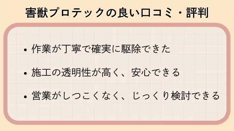 害獣プロテック　口コミ　評判