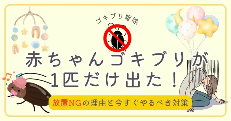 赤ちゃんゴキブリが1匹だけ出た！放置NGの理由と今すぐやるべき対策