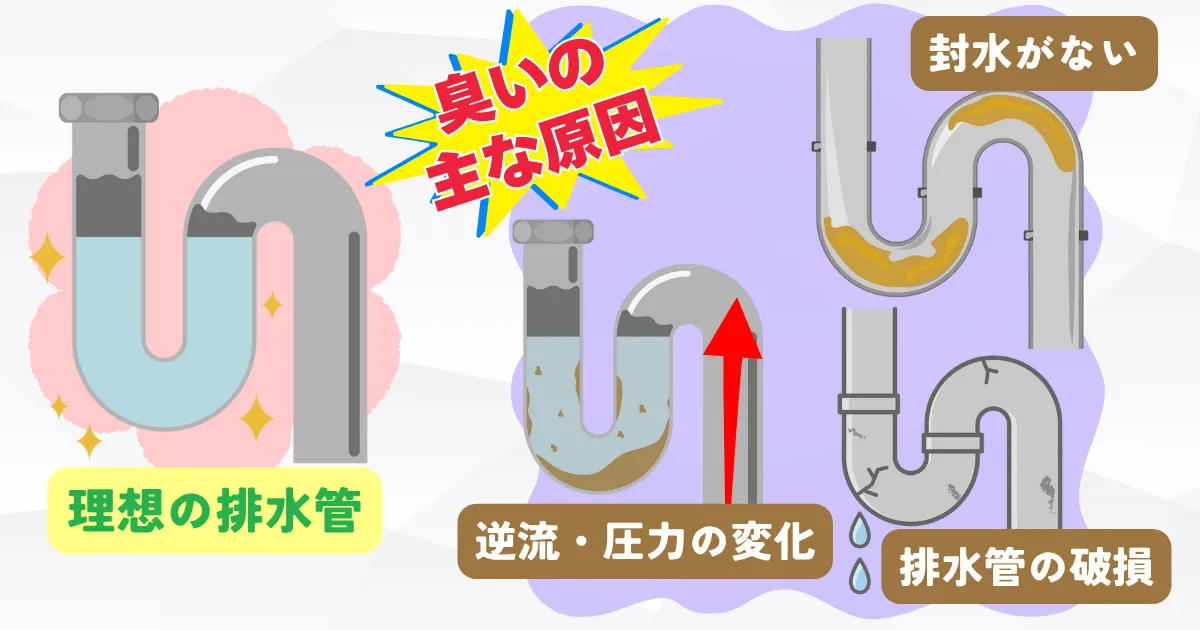 お風呂の排水管が臭い主な原因4つ