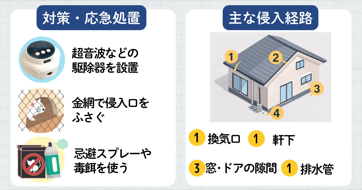 自分でできる天井裏ネズミの応急処置