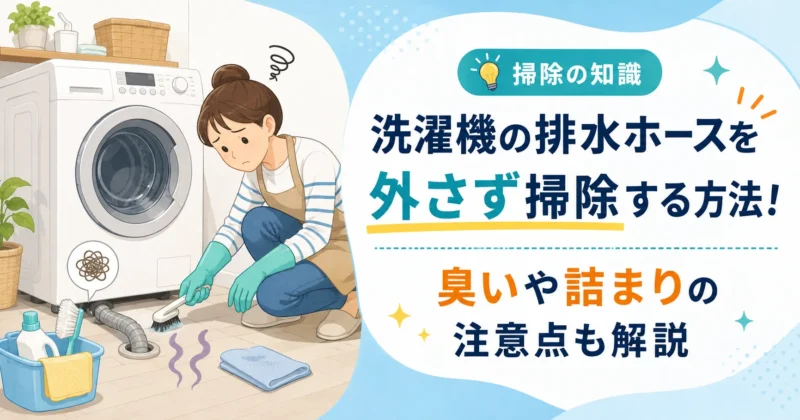 洗濯機の排水ホースを外さず掃除する方法！臭いや詰まりの注意点も解説